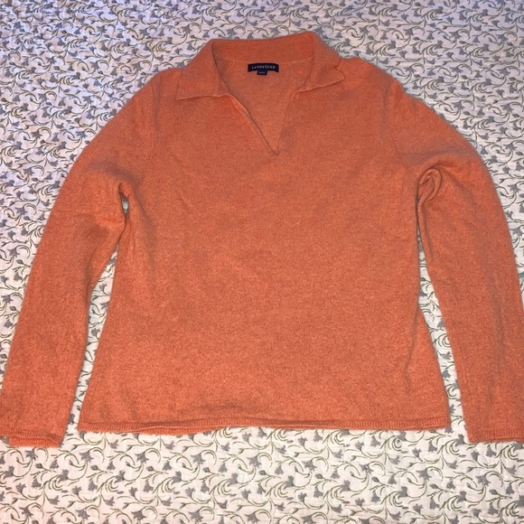 Lands End orange cashmere sweater. Size L 14-16 - Picture 1 of 7